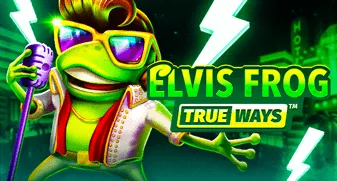 A whimsical and music-inspired image of the game 'Elvis Frog Trueways', featuring the iconic King of Rock and Roll fused with the amphibious theme.